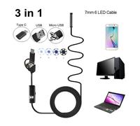 Endoscopio 3 in 1 USB/Type-C Boroscopio d'ispezione con fotocamera impermeabile