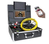 Endoscopio 9 Pollice Ispezione Tubo Videocamera di Scarico Fognatura Pipeline Industriale Supporto endoscopio WiFi DVR Wireless Telecamera 360 gradi Custodia da trasporto 30M, Snake staccabile Ca