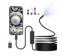 Endoscopio con luce, periscopio HD 1920P con 8 luci LED regolabili, endoscopio con cavo a serpente semirigido da 5 m, telecamera di ispezione impermeabile IP67 da 8 mm, supporta sistema iOS, non per