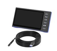 Endoscopio con schermo IPS da 7'', sonda USB, telecamera con messa a fuoco automatica, lente singola, doppia e tripla, for ispezione di tubi e fognature, impermeabile(2m,8MM Dual 7Inch)