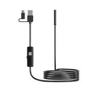 Endoscopio da 5,5 mm e 7 mm, 3 in 1, tipo C, micro USB, mini telecamera for ispezione tubi, auto, boroscopio, 6 LED, impermeabile(5.5MM Soft Cable)