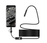 Endoscopio, Endoscopio for auto industriale automobilistico Mini USB tipo C Telecamera subacquea endoscopica Borescpe(10m,7mm,Rigid wire)