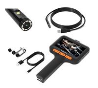 Endoscopio industriale con doppia lente, schermo IPS da 4,3'', 8 mm, telecamera for ispezione endoscopica automobilistica, boroscopio idraulico con 8 LED(15m,Dual Camera)