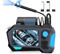 Endoscopio Industriale Ferdiiz Rotazione Bidirezionale a 720°, Telecamera Endoscopica a Doppia Lente HD 1920P con Schermo da 4,5", Sonda Telecamera IP68 Impermeabile Con 8+1 LED, Cavo Semirigido - 5M