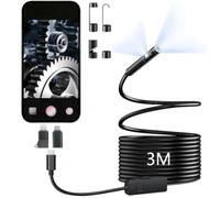 Endoscopio Industriale Telecamera per Ispezione,8mm 1920P HD 1/3/5M | Doppia Lente Impermeabile IP67 Ispezione Fotocamera con 8 luci a LED Per Tutti Gli Smartphone(B-3M)