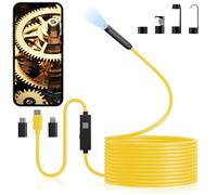 Endoscopio per Smartphone, 1080P HD Telecamera Endoscopica, Endoscopio con 8 LED 7,9 mm IP67 Sonda Impermeabile Cavo Semirigido, non c'è bisogno di Wi-Fi Compatibile con iOS e Android 16.4ft/5M