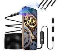 Endoscopio per Smartphone, 1920P HD Boroscopio Digitale Industriale Per Ispezione Serpente, Sonda Telecamera Endoscopica con 8 LED, Telecamera Ispezione Tubi Impermeabile IP67 Senza WiFi 5m