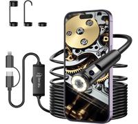 Endoscopio per Smartphone, 1920P HD Telecamera Endoscopica a Doppia Lente Con 8+