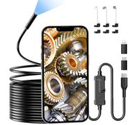 Endoscopio per Smartphone ENNOVOR, 1920P HD Sonda Telecamera, Telecamera Endoscopica con 8 LED, IP67 Impermeabile Telecamera Ispezione Tubi senza WiFi con Cavo Semirigido da 5 M, per Android e iOS
