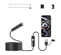 Endoscopio per Smartphone,HD Endoscopio Per Ispezione Serpente, Telecamera Endoscopica con 6 LED, IP67 Sonda Impermeabile,Telecamera Ispezione Tubi con Cavo Semirigido da 5 m,Per Android,Smartphone
