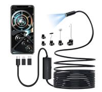 Endoscopio per Smartphone (iPhone e Android) 5M, Telecamera senza WiFi Cavo Semirigido, Sonda con Telecamera per Ispezione Tubi HD 1920P, Boroscopio Impermeabile IP67 con 8 LED