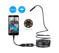 Endoscopio per telefono Android, endoscopio da 0,3 MP, lente da 7 mm, interfaccia di trasferimento USB, 6 luci, 1 metro