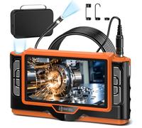 Endoscopio Professionale 7" IPS, Ferdiiz Endoscopio 1920P HD a Doppia Lente, Telecamera Ispezione Tubi IP68 Impermeabile, 8+1 LED Sonda Telecamera, Cavo Semi-Rigido per Video Ispezione - 5M/16FT