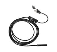 Endoscopio USB con telecamera LED - Telecamera di ispezione 7mm con luce cavo semirigido impermeabile IP67 | Telecamera endoscopica per esplorazione di aree difficili, compatibile con USB e tipo C per