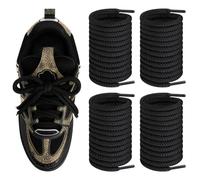 Endoto 4PCS Lacci per Louis Vuitton Skate Scarpe, 6,5MM Rotondi Stringhe Laces di Ricambio per LV Sneaker - Nero, 54 Pollici