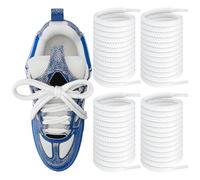 Endoto 4PCS Lacci per Louis Vuitton Skate Scarpe, 6,5MM Rotondi Stringhe Laces di Ricambio per LV Sneaker - Bianco, 45 Pollici