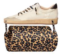 Endoto Lacci con Strisce di Leopardo per Golden Goose Scarpe, 8MM Piatti Stringhe Laccio di Ricambio con Motivo di Leopard Shoelaces Laces per GG Sneaker - 54 Pollici