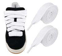 Endoto Lacci per Adidas Campus 00s Scarpe, 20MM Larghi Piatti Spessi Stringhe Laces di Ricambio - Bianco,54 Pollici