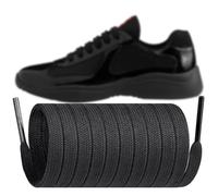 Endoto Lacci per Prada scarpe, Stringhe Laccio piatti da 8 mm di ricambio Shoelaces Laces per Donna Uomo - Nero, 50 Pollici