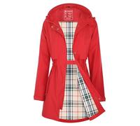 EnduaReve Giacca impermeabile da donna, con cappuccio, impermeabile, per le mezze stagioni, per la primavera, l'estate, l'autunno, S-3XL, Colore: rosso, S