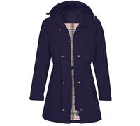 EnduaReve Giacca impermeabile da donna, con cappuccio, impermeabile, per le mezze stagioni, per la primavera, l'estate, l'autunno, S-3XL, blu navy, 3XL