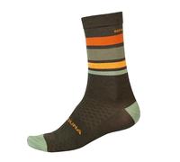 ENDURA BaaBaa Merino Stripe Ciclismo Calzini per Uomo, Olive Green, S