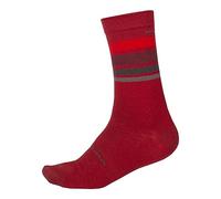 Calze Endura Stripe BaaBaa Merino rosso scuro - L-XL