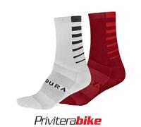 ENDURA CALZE COOLMAX STRIPES (CONFEZIONE DOPPIA) ROSSO E1264RR