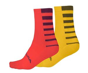 Endura Coolmax - Calze da ciclismo unisex, a righe, colore: melograno, S-M