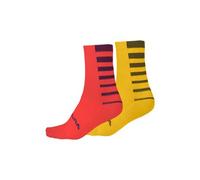 Endura coolmax pomegranate socks rosso giallo set di 2 paia