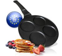 endusor Padella Pancake a induzione - Ø26cm padella per pancake antiaderente| Per Fornelli a Induzione Gas Ceramica Elettrici Alogeni | Piastra 4 stampi per Pancakes Uova Fritte Frittate Poffertjes