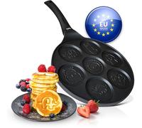 endusor Padella per Pancake Animali per Bambini - Ø26cm Padella per Pancake antiaderente | Per Fornelli a Induzione Gas Ceramica Elettrici | Piastra 7 stampi divertenti per Pancakes Motivo Animali