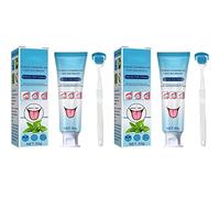 Endxedio Gel detergente per lingua con pennello - Kit detergente per lingua, riduce l'alito cattivo mantiene la cura orale 100% senza BPA, facile da usare con non sintetico (2 pezzi)