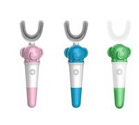 Endxedio Spazzolino da denti tipo U di pulizia orale a 360° per bambini, a forma di U, portatile, in silicone, per bambini, design speciale per bambini, cura per la salute orale dei bambini (blu)