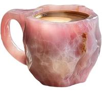 Endyniner Tazza da Caffè in Cristallo 3D con Ametista - Decorazione Creativa in Agata Minerale per Scrivania - Tazza in Onice