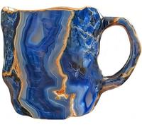 Endyniner Tazza da Caffè in Cristallo 3D con Ametista - Decorazione Creativa in Agata Minerale per Scrivania - Tazza in Onice
