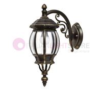 ENEA Applique Lanterna Alluminio Esterno Classica NERO-ORO GARDENLIGHT