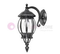 ENEA Applique Lanterna Parete Alluminio Esterno Classica NERO-ARGENTO