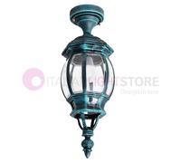 ENEA Plafoniera a Soffitto in Alluminio Lampada per Esterno Classica NERO-VERDE
