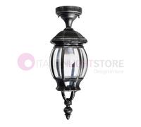 ENEA Plafoniera Soffitto Alluminio Lampada per Esterno Classica NERO-ARGENTO