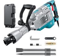 ENEACRO Martello Demolitore 1700W SDS-Hex, Martello Elettrico a Scalpello da 65 Joule, Impugnatura Antivibrazione, 2 Pezzi di Scalpelli e Scatola di Trasporto con Rotelle