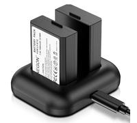 ENEGON Batteria di ricambio (2 pezzi) e caricatore rapido doppio per Canon LP-E10 e fotocamere Canon EOS Rebel T3, T5, T6, Kiss X50, Kiss X70, EOS 1100D,1200D,1300D, 1500D, 2000D, 3000D, 4000D