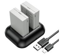 ENEGON Batteria di ricambio (2-Pack) e caricatore rapido doppio per Canon LP-E8 e fotocamera digitale Canon EOS Rebel T2i,T3i,T4i,T5i,EOS 550D,600D, 650D, 700D, Kiss X4, X5, X6, LC-E8E Camera digitale