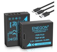 ENEGON Batteria di Ricambio NP-W126/W126S con Ricarica Diretta USB-C 1500mAh (2 Pezzi) per Fujifilm X100V, X100VI,X100F, X-A1, X-E1, X-T1, X-T3, X-T30,X-T50,HS30EXR, HS35EXR, HS50EXR