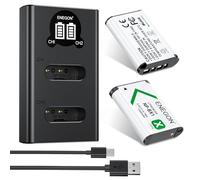 ENEGON Batteria NP-BX1 (1300 mAh, confezione da 2) e caricatore LCD adatto per Sony NP-BX1 e Sony ZV-1, Cyber-Shot DSC-RX100, DSC-RX100 II/III/M4/M5/M6/M7/1/1//VA, DSC-RX100M II, HDR-CX405