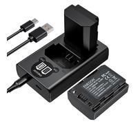 ENEGON Batteria sostitutiva (2 pezzi) e caricabatterie Dual USB intelligente per