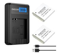 ENEGON Confezione 2 batterie NB-4L 1200mAh con caricatore incluso | Cavo USB-C e display LCD, compatibile fotocamere Canon IXUS 30/40/50/55/60/65/70/75/80/100/110/120/130IS/115/220/230/255 HS