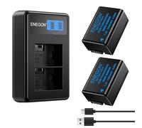 ENEGON Confezione da 2 Batterie 1250mAh DMW-BMB9 DMW-BMB9E da con Caricabatterie, Cavo USB-C e Display LCD, per Panasonic Lumix DMC-FZ45, DMC-FZ48, DMC-FZ62, DMC-FZ72, DC-FZ80, DC-FZ82, DMC-FZ100