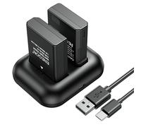 ENEGON - Coppia di batterie oltre caricatore rapido a 2 slot per Nikon EN-EL14/EN-EL14a e Coolpix P7000, P7100, P7700, P7800 DSLR D3100, D3200, D3300, D3400, D5100, D5200, D5300, D5500, Df