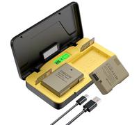 ENEGON EN-EL14 20W Caricabatterie Rapido a Doppia Batteria con Custodia (2x 1680mAh) Compatibile con Nikon D3100, D3200, D3300, D3400, D3500, D5100, D5200, D5300, D5500, D5600, Display LCD